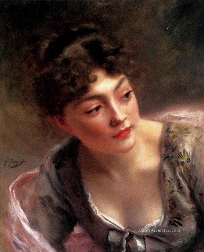 Ein Blick Dame Porträt Gustave Jean Jacquet Ölgemälde